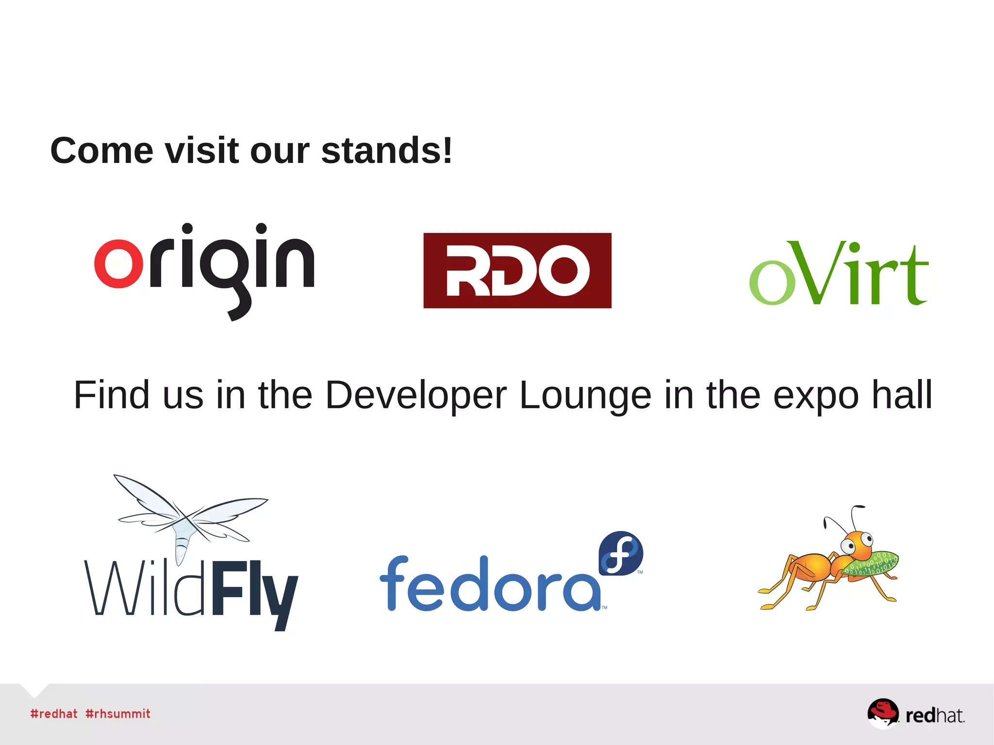 Come visit our stands!
Find us in the Developer Lounge in the expo hall
 