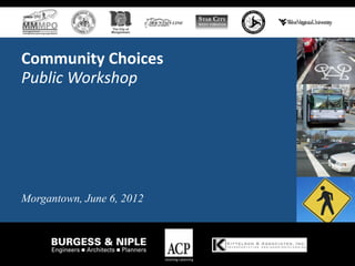 Community Choices
Public Workshop




Morgantown, June 6, 2012
 