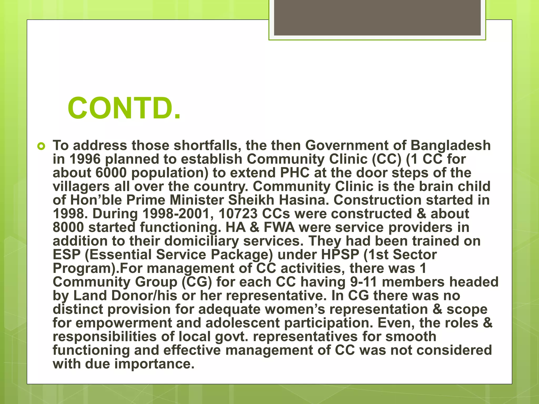 Community clinic lecture ppt | PPT