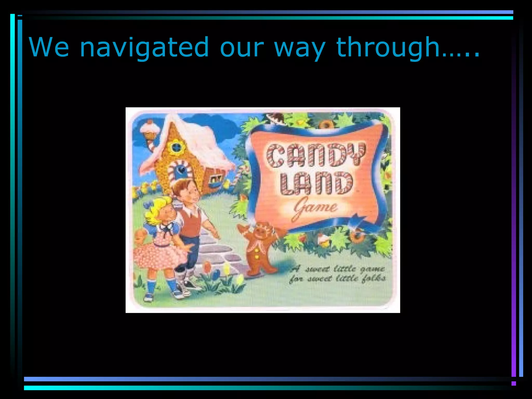 We navigated our way through…..
 