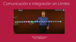 Comunicación e integración sin Límites

Salas Holográficas de Lync
DVE / MICROSOFT

 