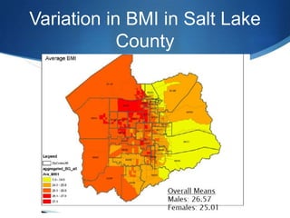 Variation in BMI in Salt Lake County