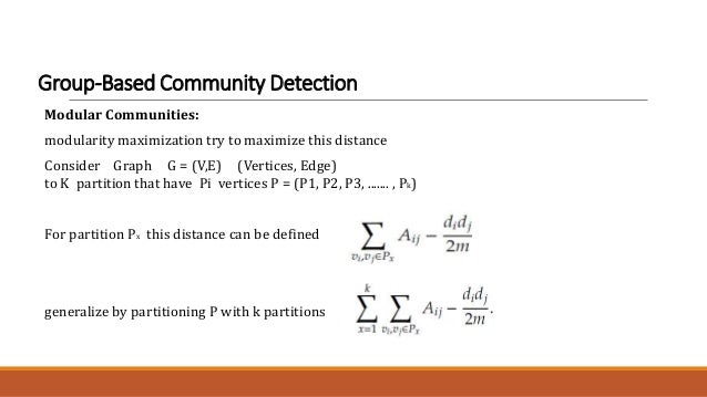 Community detection algorithms