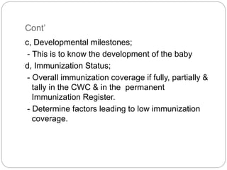 Immunization Chart For Cwc COMMUNITY DIAGNOSIS -1.pptx