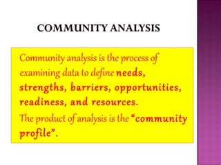 Community Analysis Programma Community Diagnosis | PPT