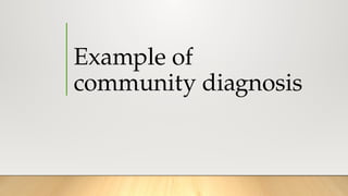 Example of
community diagnosis
 
