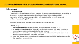 Community Development Supportive Functions Community Driven Developement : Asset Based Develpement as Method | PPTX