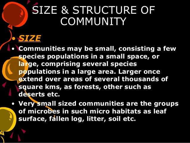 community ecology 1 size of structure