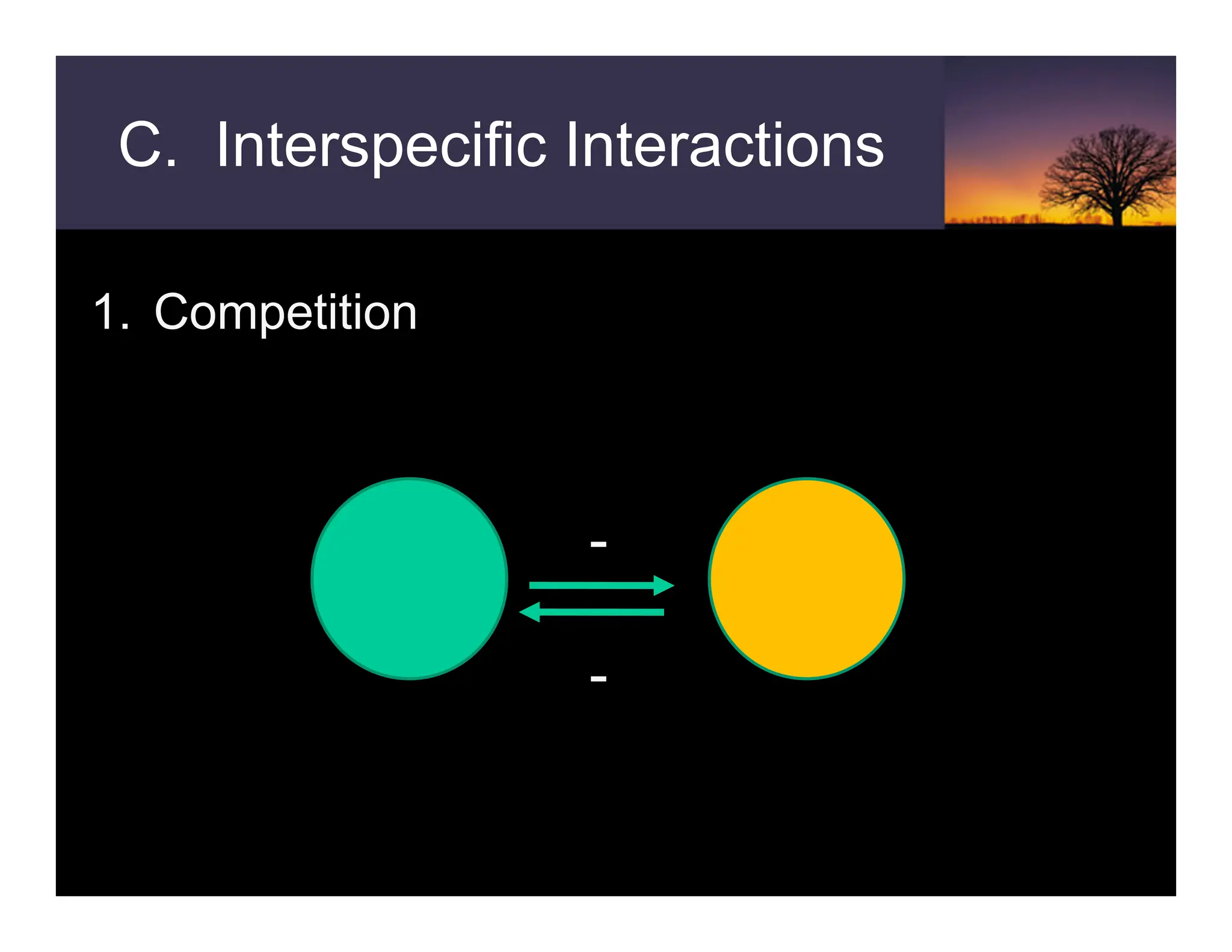 C. Interspecific Interactions
1. Competition
-
-
 