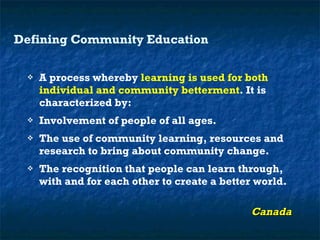 Community Education Defined