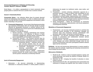 Community Engagement, Solidarity and Citizenship | PDF