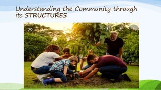 Understanding the Community through
its STRUCTURES
 
