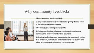 How to conduct Community Feedback in local authorities | PPTX