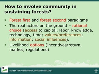Community forestry and forest stewardship