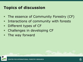 Community Forestry: Lessons from Indonesia | PPTX