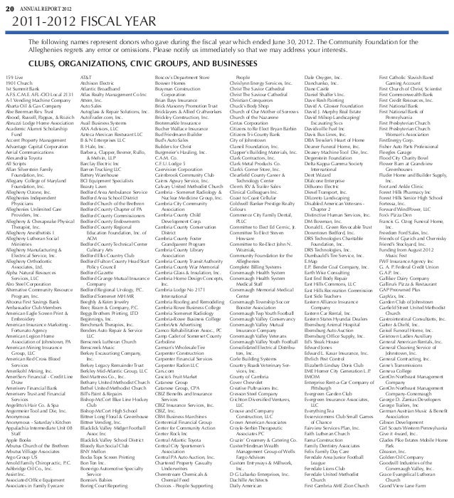 Community Foundation Annual Report 2012