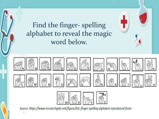 MAPEH 9
Divine Joy M. Picar
Teacher III
Find the finger- spelling
alphabet to reveal the magic
word below.
 