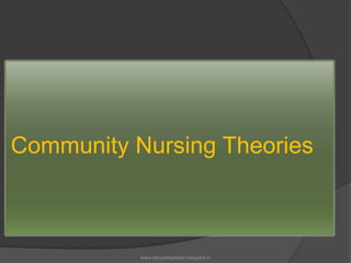 Community Nursing Theories
www.drjayeshpatidar.blogspot.in
 