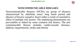 Community Health Nursing I VB Notes - Chapter 10 - Non communicable ...