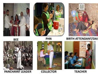 BEE PHN BIRTH ATTENDANT/DAI
PANCHAYAT LEADER COLLECTOR TEACHER
 