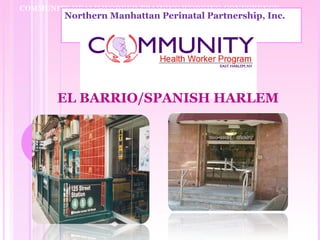 COMMUNITY HEALH WORKER TRAINING WORKING CONFERENCE
        Northern Manhattan Perinatal Partnership, Inc.




       EL BARRIO/SPANISH HARLEM
 