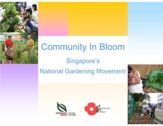 Community In Bloom
    Singapore’sBloom
Community In
National Gardening Movement
 