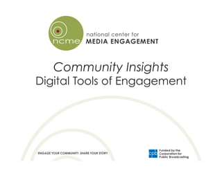 Community Insights
Digital Tools of Engagement
 