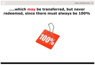 … ..which  may  be transferred, but never redeemed, since there must always be 100% 