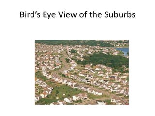 Bird’s Eye View of the Suburbs
 