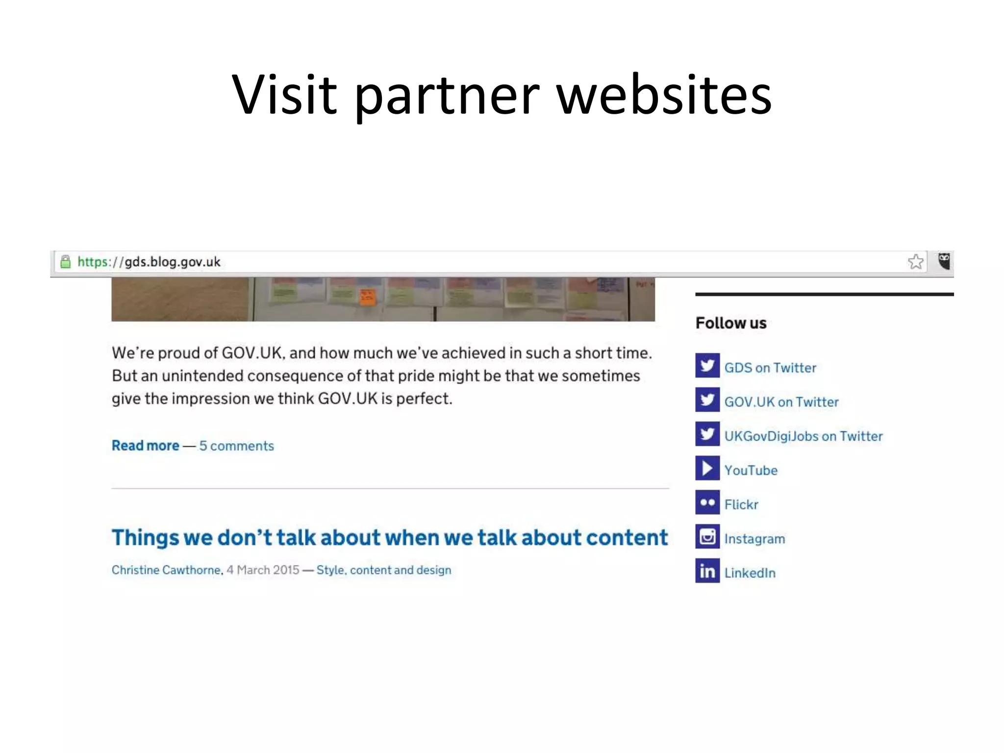 Visit partner websites
 