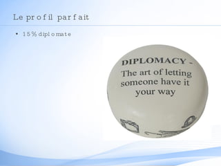 Le profil parfait 15% diplomate 
