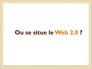 Ou se situe le Web 2.0 ?
14
 