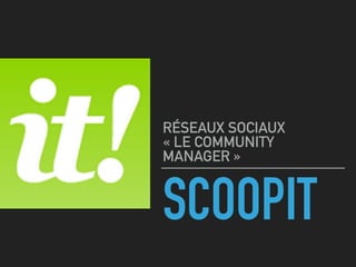 SCOOPIT
RÉSEAUX SOCIAUX 
« LE COMMUNITY
MANAGER »
 