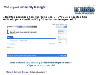 ¿Cuántas personas han guardado una URL?¿Qué etiquetas han utilizado para clasificarla? ¿Cómo la han interpretado? ¿Cuál es el perfil de la persona que se ha interesado por mi marca?  ¿Y por las de la competencia? 