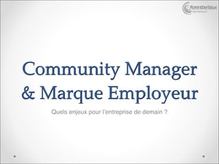 http://bertiaux.fr




Community Manager
& Marque Employeur
   Quels enjeux pour l’entreprise de demain ?
 