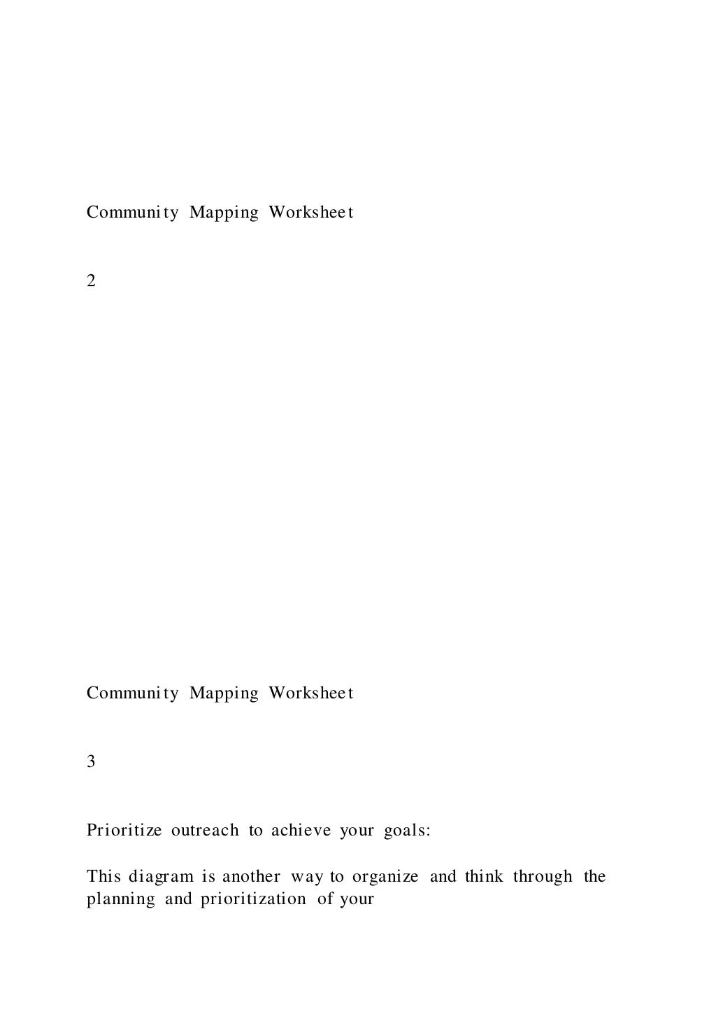 Community Mapping Worksheet 1 Community Mapping | DOCX