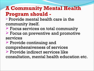 Community mental health by suresh aadi8888 | PPT