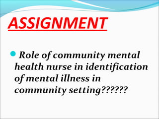 Community mental health by suresh aadi8888 | PPT
