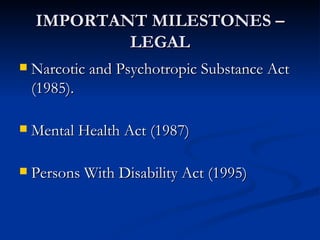 Community Mental Health Services in india At Nmhans Power Point ...