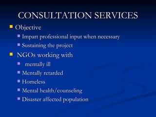 Community Mental Health Services in india At Nmhans Power Point ...