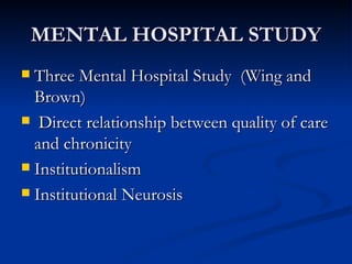 Community Mental Health Services in india At Nmhans Power Point ...