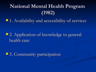 Community Mental Health Services in india At Nmhans Power Point ...