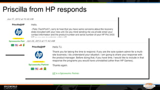 Priscilla from HP responds
 