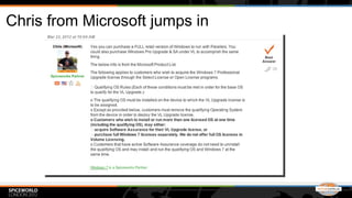 Chris from Microsoft jumps in
 