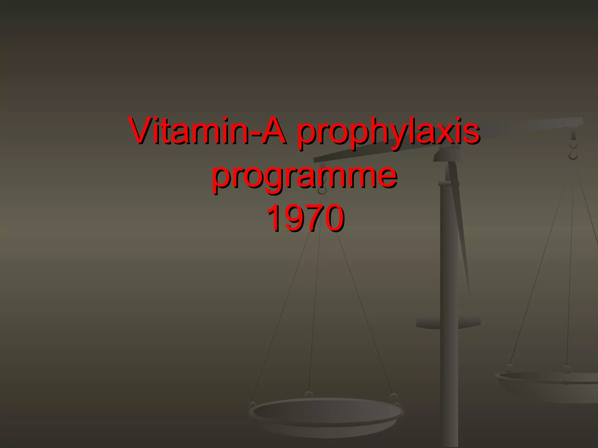 Vitamin-A prophylaxisVitamin-A prophylaxis
programmeprogramme
19701970
 