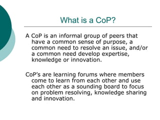 Community Of Practice (Co P) | PPT