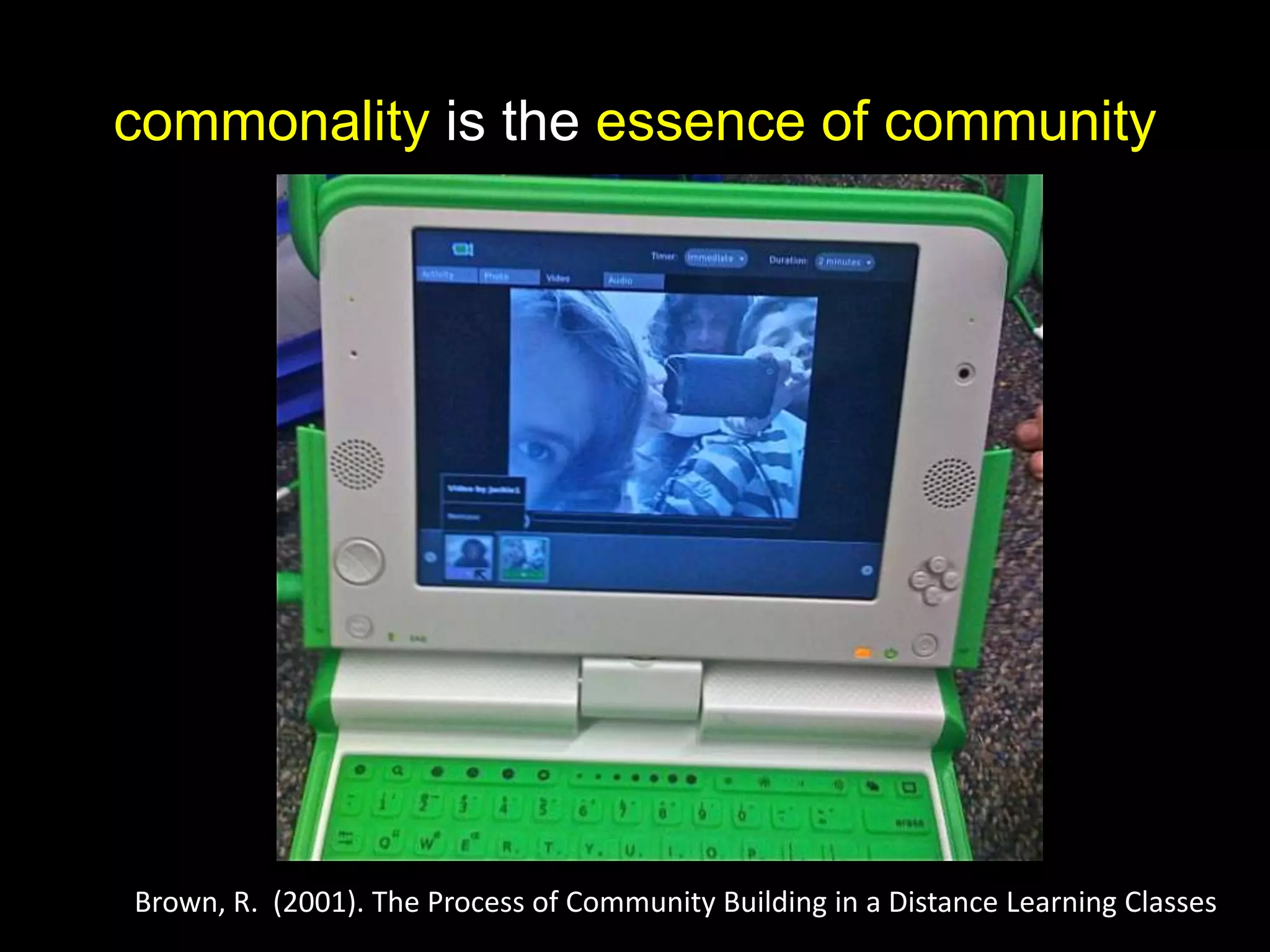 emphasizing common purposes and ideals
 