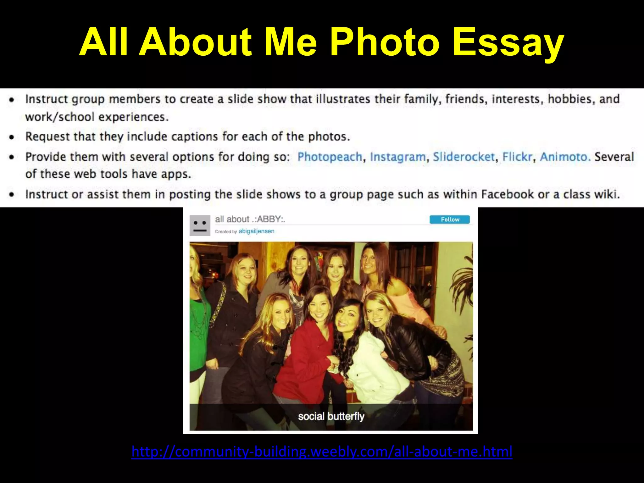 Activities for Building
Communities
http://www.southalabama.edu/oll/jobaidsfall03/Icebreakers%20Online/icebreakerjobaid.htm
 