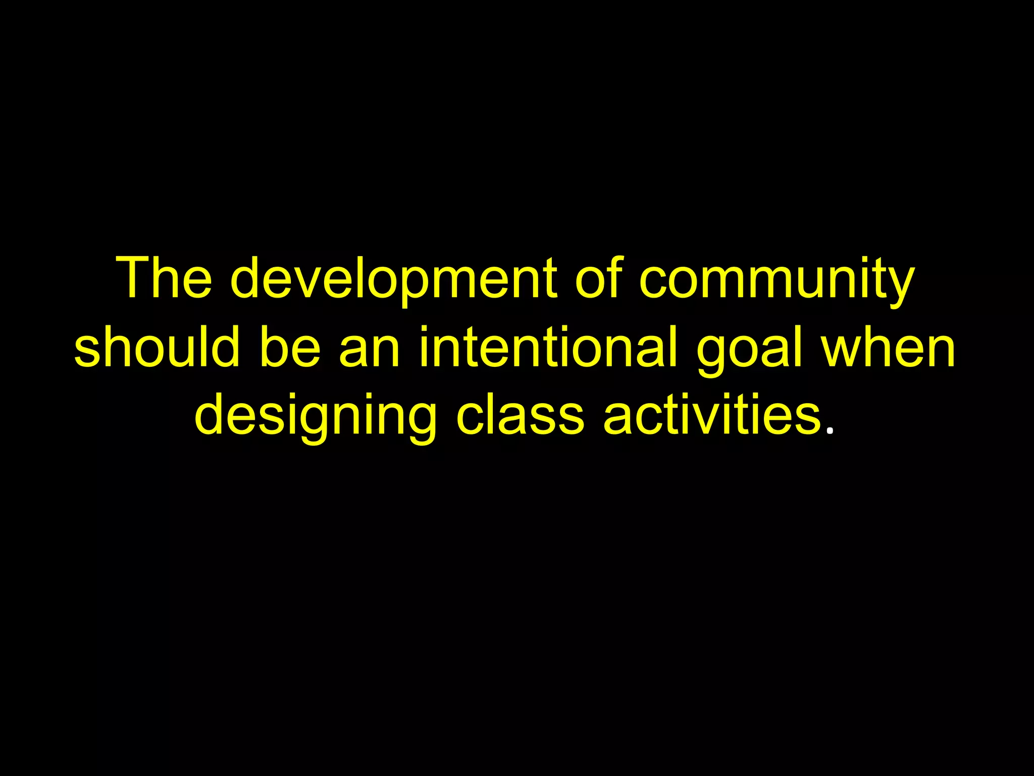 Vesely, P., Bloom, L. & Sherlock, J. (2007). Key Elements of Building Online Community: Comparing Faculty and Student
Perceptions. Journal of Online Learning and Teaching, 3, (3). Retrived from http://jolt.merlot.org/vol3no3/vesely.htm.
 