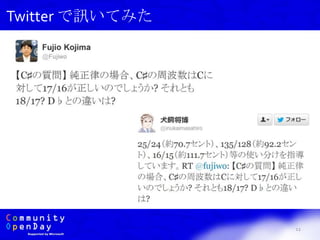 12
Twitter で訊いてみた
 